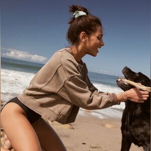 Free People FP Movement Intercept Pullover Hickory brown Small